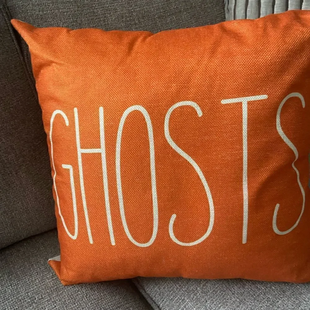 Spooky GHOST Pillow Cover with Insert Cushion 16”x16” Halloween